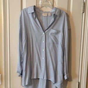 Chico's Blue and White Striped Shirt